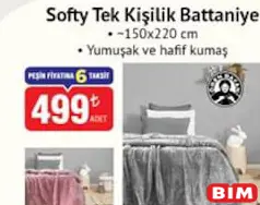 ÖREN BAYAN SOFTY TEK KİŞİLİK BATTANİYE 150X220 CM